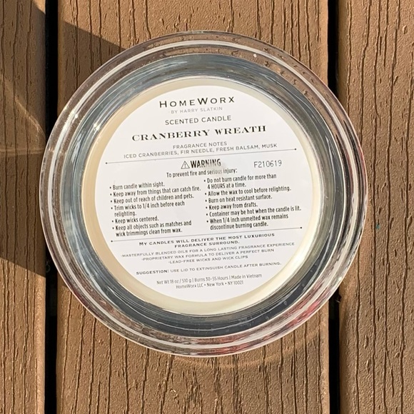 🆕HARRY SLATKIN HOMEWORX “CRANBERRY WREATH” 18oz 4-WICK CANDLE NWT!!! - Picture 4 of 4